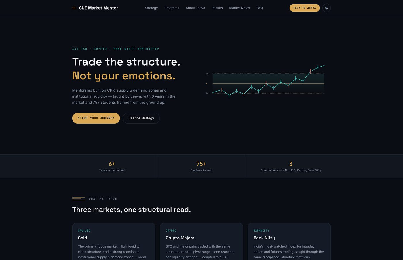 Trading Mentor Website — project screenshot